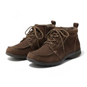 🤎 Earth Origins Suede Leather Lace-Up Ankle Boots | Comfort Zip Booties Women’s